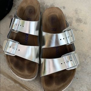Birkenstock’s in Silver size 38